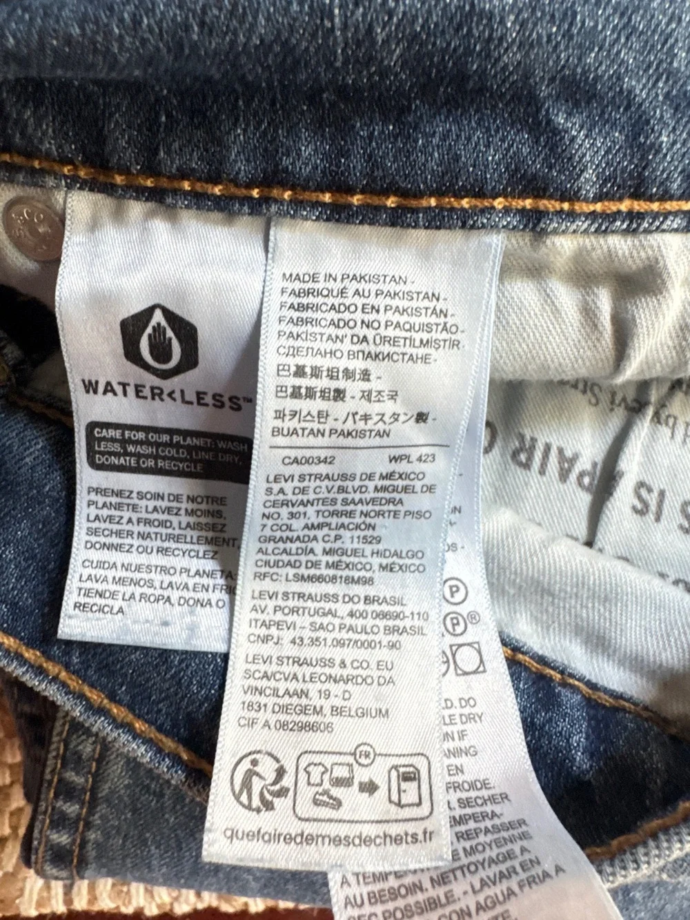 Levi's Men's Slim Straight Jeans - Blue with Tan Patch